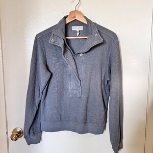 Apiece Apart Blue Gray Quarter Snap Sweater XS​​​​​​​​